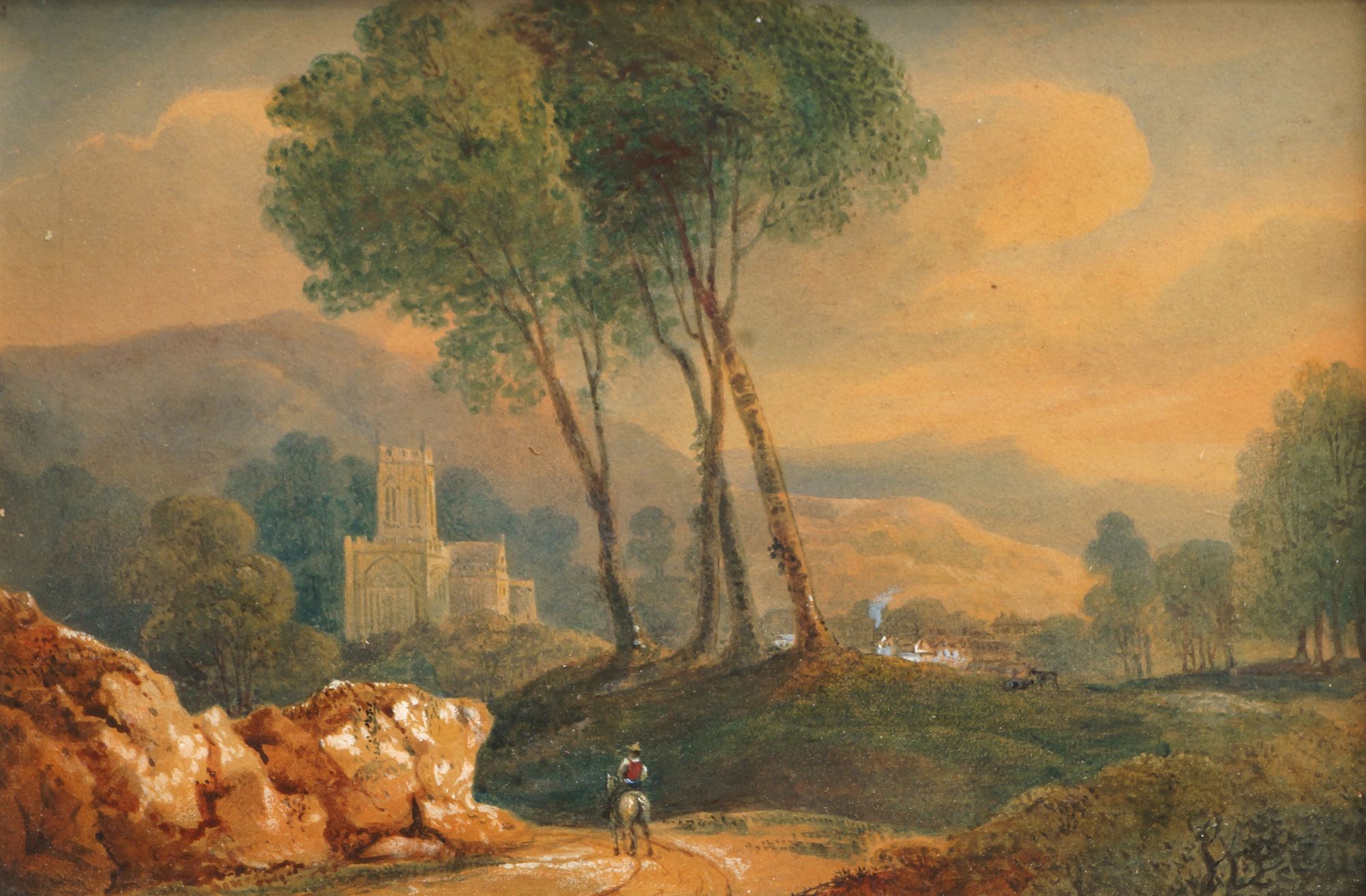 Richard Sasse, British 1774-1849- Chateaui de Glocester, (sic);watercolour, 21x30cm in a mid-19th