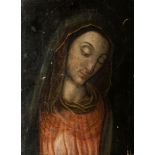 Follower of Bartolomeo Suardi, called Bramantino,Italian 1456-1530- Portrait of the Madonna; oil