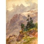 Edward Theodore Compton, British 1849-1921- Mountain path (recto) and Mountain vista (verso);