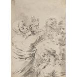 Circle of Domenico Pedrini, Italian 1728-1800- The Lamentation;black crayon, 29.5x21.5cm: Follower