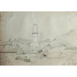 William Callow RWS, British 1812-1908- The Lighthouse, Marseille;pencil, titled, dated 24 Oct 1840