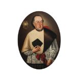 Italian Provincial School,late 17th/early 18th Century-Portrait of a priest holding a birreta, three