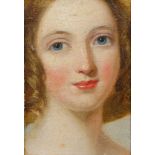British School, mid 19th century- Portrait of a lady, head study;oil on canvas laid down on panel,