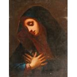 After Carlo Dolci, Italian 1616-1686- Mater Dolorosa; oil on canvas, 62.5x48.5cm., (unframed) has