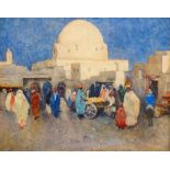 David Woodlock, British 1842-1929- An Egyptian Market; watercolour and gouache, signed, 21.5x26.