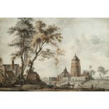 Follower of Paul Sandby RA, British 1725-1809- The Old Mill, New River Head, Islington;