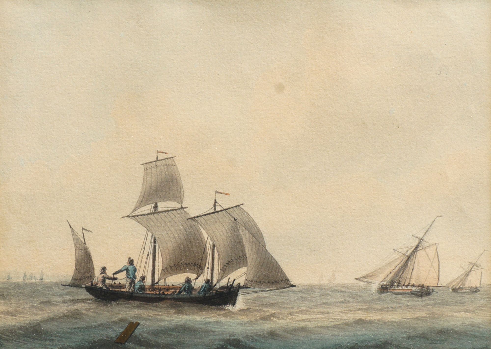 Samuel Atkins, British fl.1787-1808-Seascape with sailing vessels;gouache, 11x16cmProvenance: with J