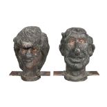 A pair of Charles and Diana metal moulds, in the style of Fluck and Law, 20th century, designed to