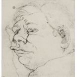 Frances Turner, British 1965-2003- Portrait of a Man; drypoint etching, signed with initials in