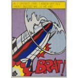 After Roy Lichtenstein, American 1923-1997- As I Opened Fire triptych; lithographs in colours, after