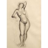 Demetrios Galanis, Greek 1879-1966- Nude, 1927; etching, signed and numbered 53/150 in pencil,