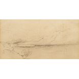 Attributed to David Cox Snr OWS, British 1783-1859- Bush by Hill Tern; pencil, 9.5x15.5cm: