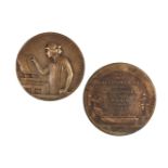 S.E Vernier, two French circular bronze ‘Bibliophiles’ plaquesOne signed S.E.Vernier 1923, the other