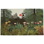 After Henri Julien Felix Rousseau, a wall hanging'Forest', 20th Century, Inscribed 'Apres Henri