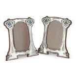 William Hutton & Sons, a pair of Art Nouveau silver and enamel photograph framesMark of William