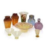 Monart, a group of small glass wares20th Century, some with labels, some attributedComprising: a