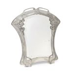 Orivit, a German Art Nouveau polished metal mirrorC.1900, stamped Orivit2369Shaped frame embellished