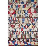 A Moroccan handwoven long pile wool rugSecond quarter 20th centuryWoven with irregular stylised