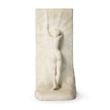 Raymond Sudre (1870-1962), a carved marble sculpture'La toile d’amour', c.1905, signed Raymond