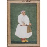 A portrait of Mirza Farrukh Fal, Mughal style at Bikaner, Rajasthan, 19th Century, opaque pigments