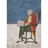 Two seated portraits of European officers, India, 19th Century, transparent and opaque pigments