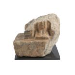 An Egyptian fragment from a naophorus statue New Kingdom, 18th-20th Dynasty, 1540-1069 BC, mounted