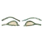 A pair of Egyptian eyes, Late Dynastic Period, 25th-31st Dynasty, 715-332 BC, with eyebrows,