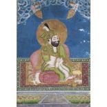 A seated portrait of Imam 'Ali , Kashmir, North India, 19th Century, opaque pigments heightened with