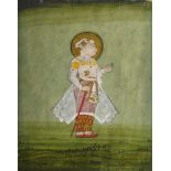 A portrait of a standing prince, perhaps Sri Raja Singh Maharaj, Mewar or Bikaner, 18th century,