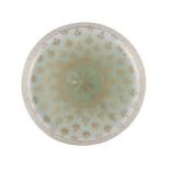 A Mughal gilt-decorated glass dish, India, 19th century, of flat circular form with slightly