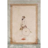 A portrait of a Mughal nobleman, North India, early 18th century, in pencil and transparent and