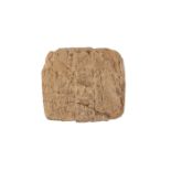 A clay cuneiform tablet Sumerian, 1900 BC, of square form, 2.2 x 1.9cm. Provenance: Collection of