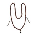 A Chinese rhinoceros horn bead rosary necklace, 19th century, comprising one hundred and nine