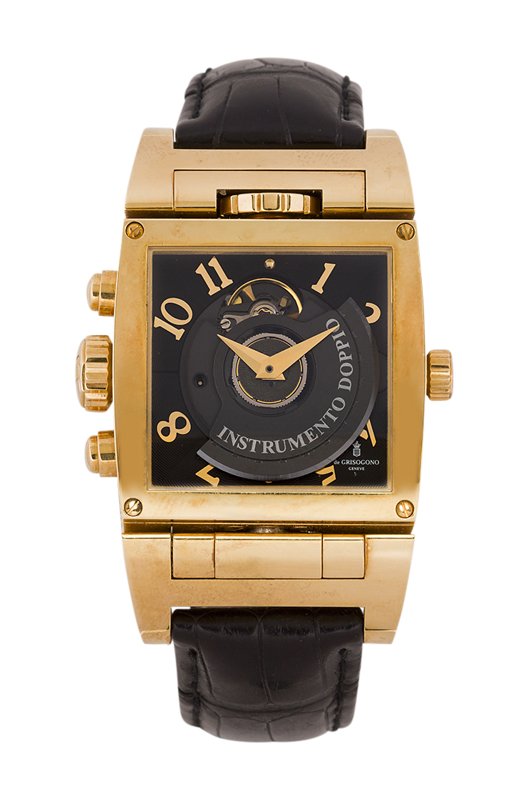 An 18ct. gold limited edition, ‘Instrumento Doppio’ time zone chronograph automatic wristwatch, by