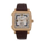 An 18ct gold, limited edition, ‘Quatrato’ Dual Time 246-92 automatic wristwatch, by Ulysse Nardin,