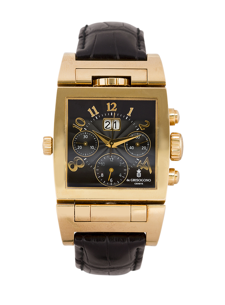 An 18ct. gold limited edition, ‘Instrumento Doppio’ time zone chronograph automatic wristwatch, by - Bild 2 aus 2