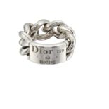 A 'Gourmette' link ring, by Christian Dior, the ring designed as a curb-link chain with curved
