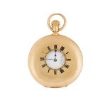 A late 19th century Swiss gold demi-hunter case pocket watch and a rolled gold pocket watch, the
