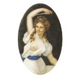 Neapolitan School, mid 19th century- An allegorical female figure holding a dagger; watercolour,