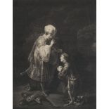 Johan Gottfried Haid, German 1714-1776- Absalom kneeling before King David, after Ferdinand Bol;