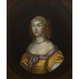 Circle of Theodore Roussel, British 1614-1689- Portrait of a lady, half-length in a yellow dress