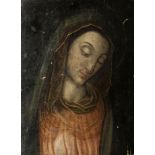 Follower of Bartolomeo Suardi, called Bramantino, Italian 1456-1530- Portrait of the Madonna; oil on