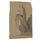 Circle of Jean-Honoré Fragonard, French 1732-1806- Study of a Saint, standing full-length looking