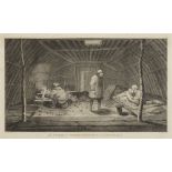 After John Webber RA, British 1752-1793- The Inside of a Winter Habitation in Kamtschatka; copper