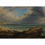 British School, early/mid 19th century- Coastal landscape with stormy skies; oil on canvas, 61.