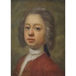 Circle of Joseph Highmore, British 1692-1780- Portrait of a young boy, head and shoulders; oil on