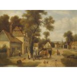 H B Wilcocks, British, late 19th century- Rural village scenes; oil on canvas, a pair, both