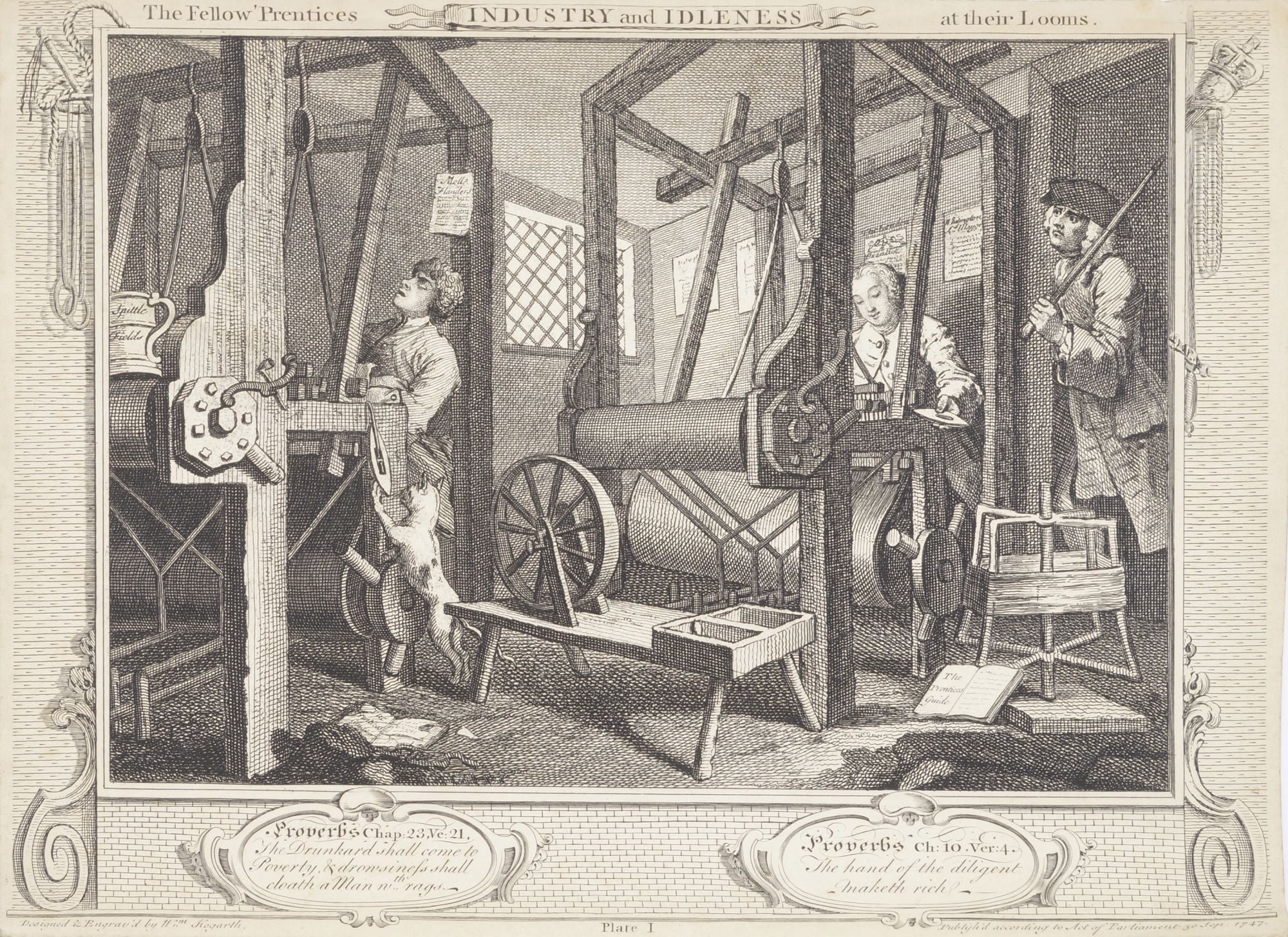 William Hogarth, British 1697-1764- Industry and Idleness, 1747; copper engravings, twelve, Heath