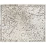 Franciscus Ritter, German c.1570-1644- Sundial Map of the World, 1640; engraving, 29.6x36.5cm (