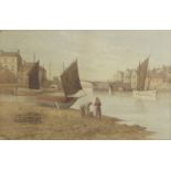 Edward C Booth, British 1821-c.1893- In the Harbour, 1891; watercolour, signed, titled and dated,